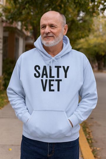 Discover Salty Vet Hoodie | Funny Veteran & Veterinarian Gift | Cozy Unisex Sweatshirt | Casual Warm Hoodie for Vets and Animal Lovers