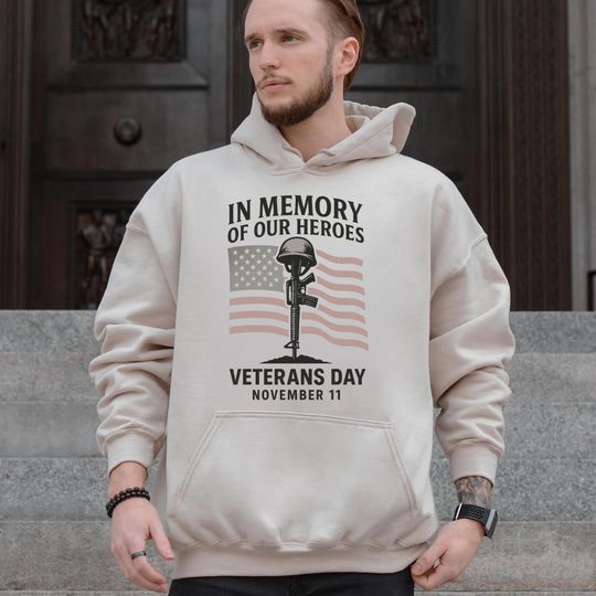 Discover Veterans Day Hoodie: Memorial Unisex Pullover, USA Patriotic Gift