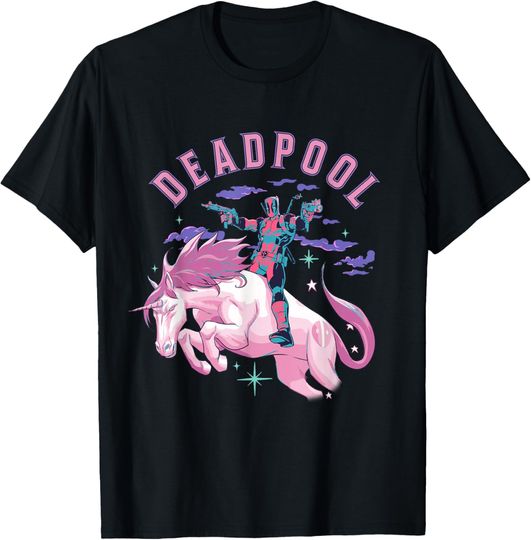 Discover Marvel Comics Deadpool Deadly Pink Unicorn Merc T-Shirt