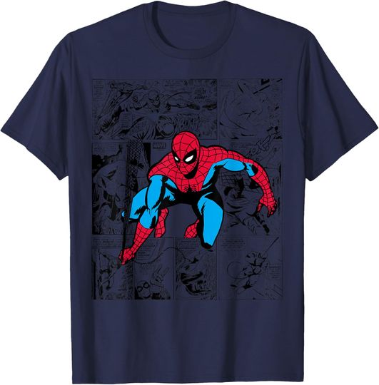 Discover Spider-Man Oversized Comic Style Grid T-Shirt