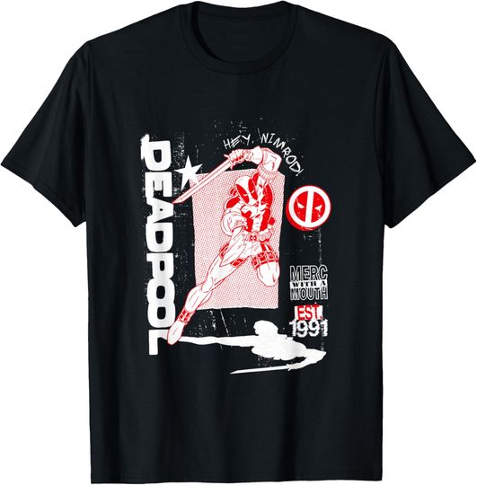 Discover Marvel Comics Deadpool Film Retro Est 1991 T-Shirt