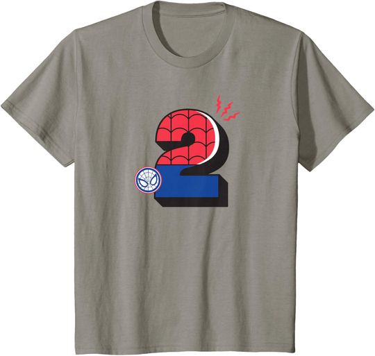 Discover Marvel Super Heroes Spider-Man Numbers 2 Second 2nd Birthday T-Shirt