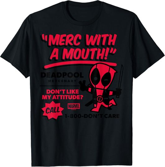 Discover Marvel - Deadpool Mouthy-Merc Ad Style T-Shirt