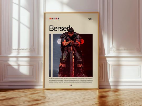 Discover Berserkk 3D Poster | Guts Anime Wall Art | Dark Fantasy Artwork Print | Manga Digital Art | Gift for Anime & Manga Lovers