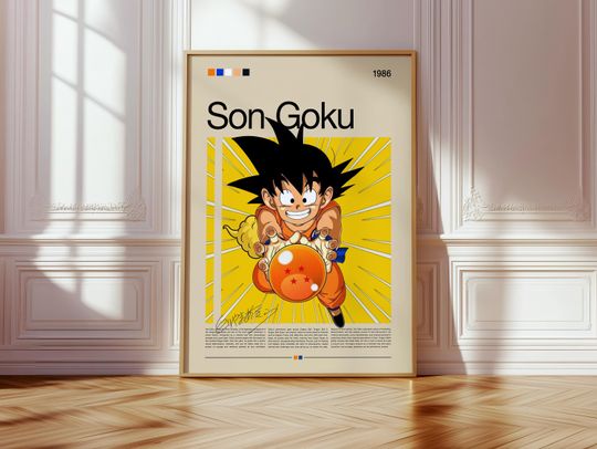 Discover Son Goku Poster | Dragon Ball Z Wall Art | Anime Manga Print | Retro Japan Art | Shonen Jump Fan Art | Anime Gift Idea