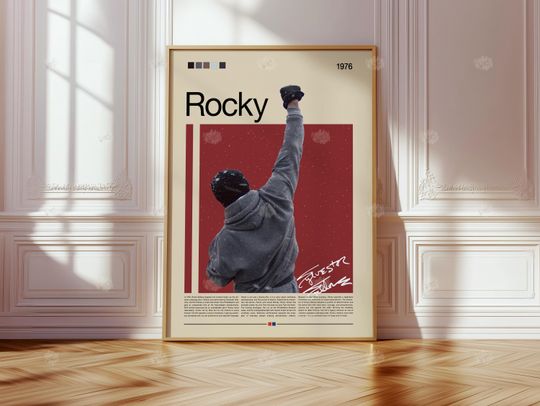 Discover Rocky Poster | Boxing Movie Wall Art | Sylvester Stallone as Rocky Balboa | Motivational Poster | Boxing Print | Gift Idea for Movie Fans