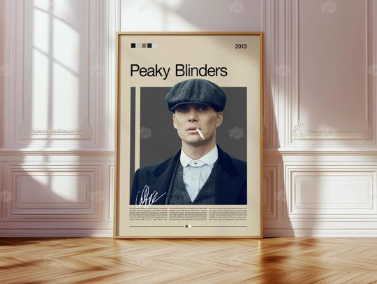 Peaky Blinders Poster | Thomas Shelby Cillian Murphy Wall Art | Gangster Decor Print | Vintage Wall Decor | Fan Art Print Digital & Print