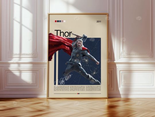 Thor Poster | Marvel Wall Art | Chris Hemsworth as Thor | Superhero Poster | Avengers Print | Gift Idea for Marvel Fans | DCU World FAN