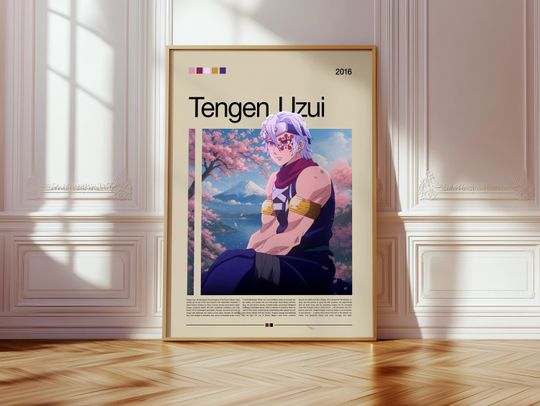 Tengen Uzui Poster | demon Anime Poster | Kimetsu no Yaiba Wall Art | Japanese Manga Decor | Digital Artwork - Gift for Anime Fans