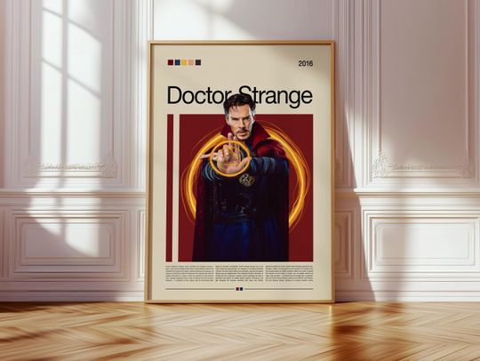 Doctor Strange Poster | Marvel Superhero Wall Art | Benedict Cumberbatch Print | Mystic Minimalist Artwork | Sorcerer Supreme Decor