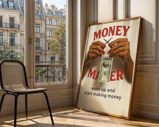 Discover Money Maker Poster | Stock Market Wall Art | Financial Motivation Print | Modern Minimalist Office Artwork | Investor mindset poster