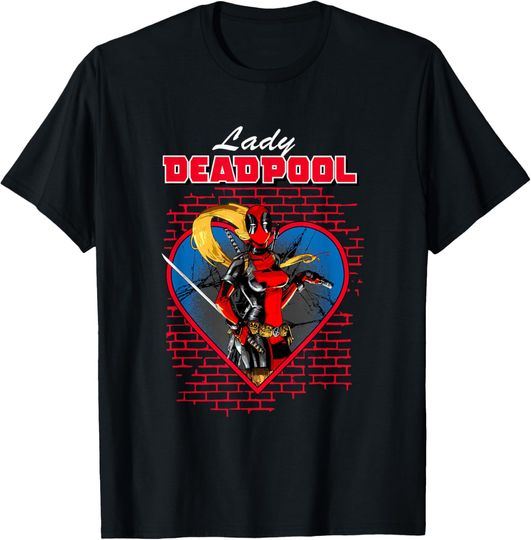 Discover Marvel Deadpool & Wolverine Ladypool Valentine's Day T-Shirt