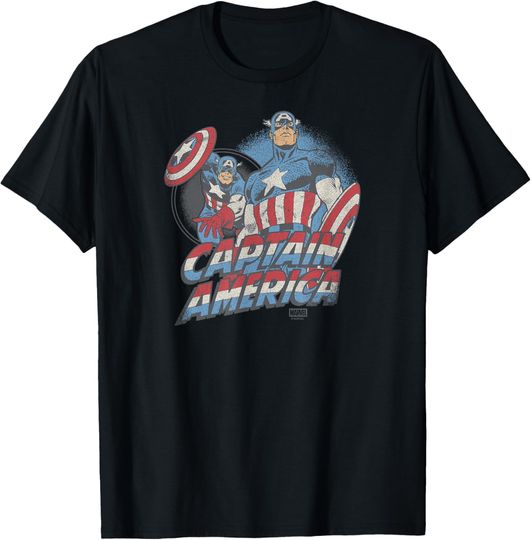 Discover Marvel - Captain America Faded Retro T-Shirt