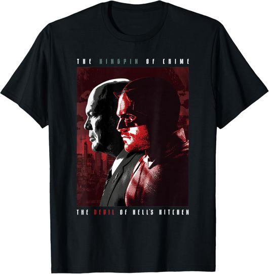Discover Marvel Daredevil: Born Again Disney+ TV Kingpin and Devil T-Shirt