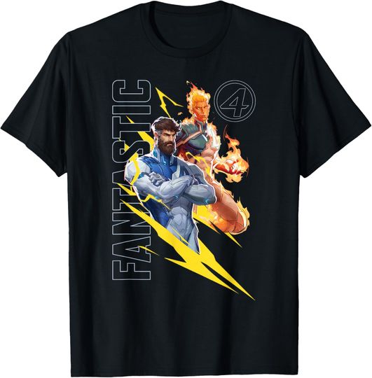 Discover Marvel Rivals Fantastic 4 Human Torch & Mr. Fantastic T-Shirt