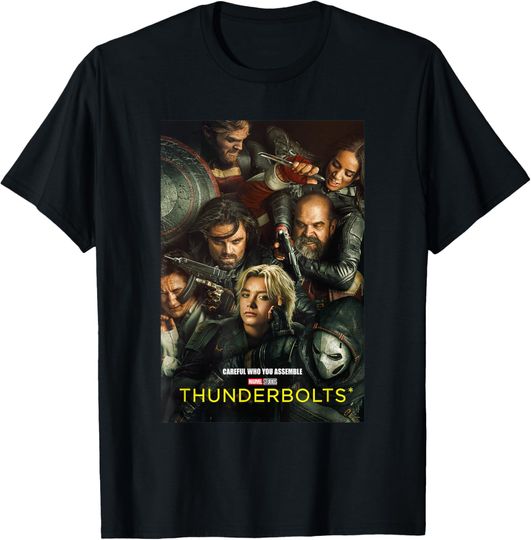 Discover Marvel Thunderbolts Careful Who You Assemble Team Poster T-Shirt