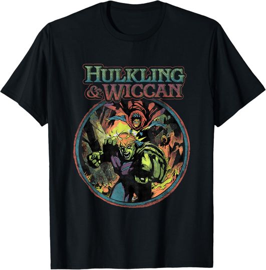 Discover Marvel Universe Classic Hulking & Wiccan Retro Big Poster T-Shirt