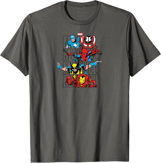 Discover Marvel - Logo Stack T-Shirt