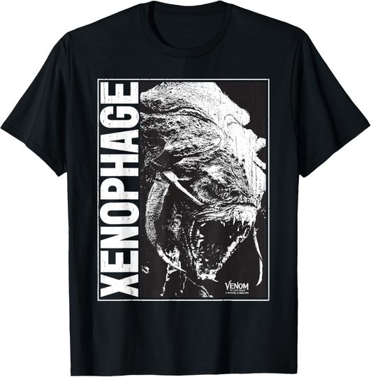 Discover Marvel Venom: The Last Dance Xenophage Face Distressed T-Shirt