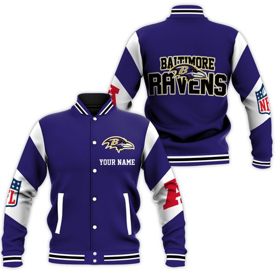 Baltimore Ravens National Football Conference Unisex Baseball Jacket