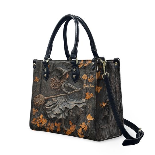 Witch Leather Handbag, Spooky Halloween Bag