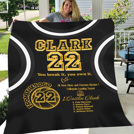 Caitlin Clark shirt, Caitlin Clark Jersey blanket, Caitliln Clark Record Breaking blanket, Caitlin Clark blanket, Basketball blanket