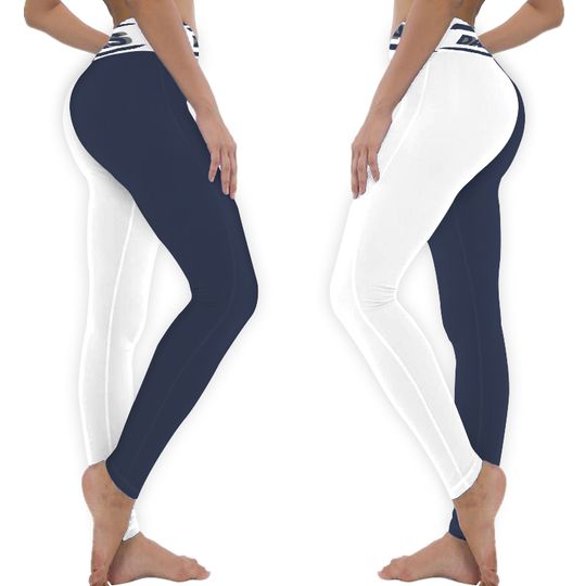 Womens Dallas Football Themed Yoga Leggings, Cute Cowboys leggings, Women's Dallas Football Pants, Cowboys Football yoga pants