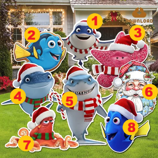 Finding Dory Christmas Cut Out: Holiday Yard Decor