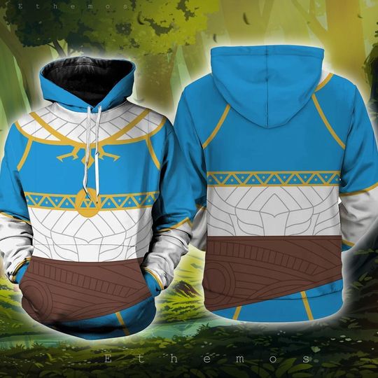 Zelda Tears of the Kingdom 3D Full Over Print Hoodie, Legend of Zelda Cosplay Hoodie, Zelda Costume Halloween Hoodie, Video Game Costume