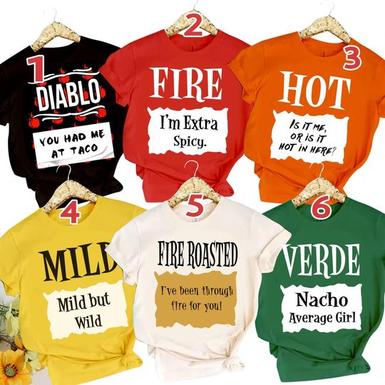 Discover Hot Taco Sauce Family Shirts, Group Family Halloween Costumes, Hot Sauce Shirt, Taco Sauce Family Matching Shirts, Taco Sauce Party Shirts
