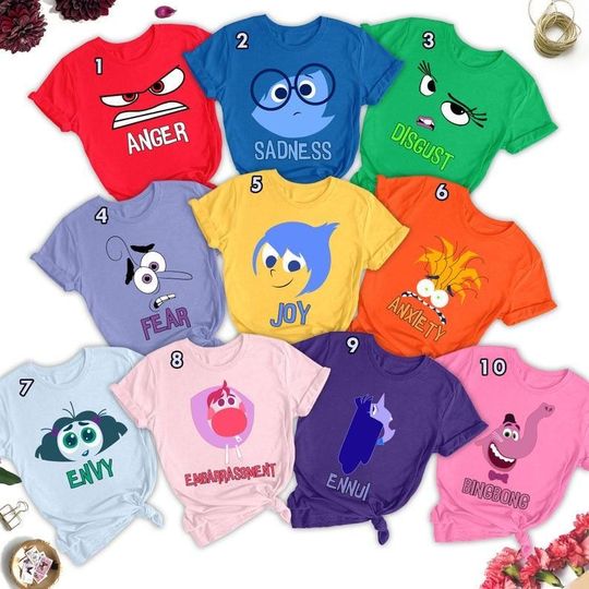 Personalized Inside Out Characters Matching Shirts, Inside Out 2 Shirt, Inside Out Group Halloween Costume, Inside Out Family Trip Tee