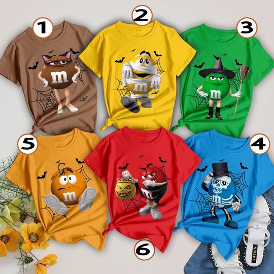 Discover M And M Candies Halloween Costume Shirt, M And M Matching Family Shirt, Halloween Adult Costume Group Shirt, Youth Halloween Costume