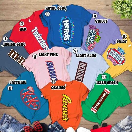 Discover Family Halloween Costume Candy Group Shirt, Chocolate Group Halloween Party Tee, Costumes Halloween Candy Group Chocolate Shirt