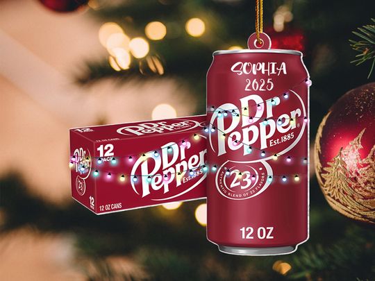 Dr Pepper Christmas Ornament, Soft Drink Christmas Ornament, Soda Ornament, Dr Pepper Decor