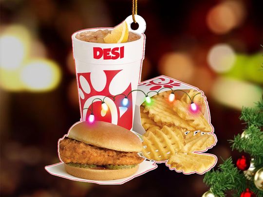 Discover Custom Name Fast Food Chicken Christmas Ornament, Fast Food Decor, Tree Decor Christmas, Holiday Keepsake