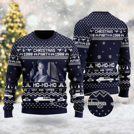 Discover Nakatomi Plaza Christmas Party 1988 Ugly Sweater, Die Hard Christmas Ugly Sweater, John McClane Sweatshirt, Die Hard Movie Gifts, Xmas Shirt