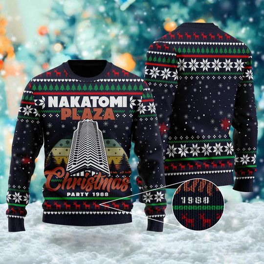 Discover Nakatomi Plaza Christmas Party 1988 Ugly Sweater, Die Hard Xmas Sweatshirt, John McClane Die Hard Christmas Gift For Men Women