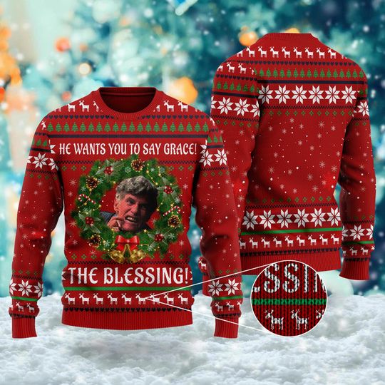 The Blessing Ugly Christmas Sweater, National Lampoon's Christmas Vacation Sweater, Uncle Lewis Xmas Sweatshirt, Uncle Lewis Movie Shirt