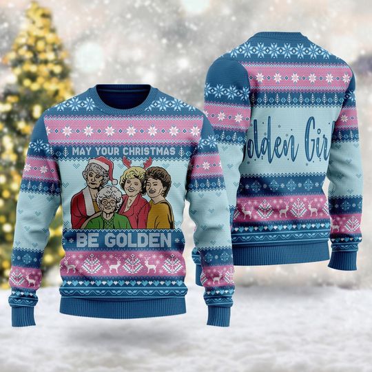 Discover May Your Christmas Be Golden Ugly Sweater, The Stay Golden Xmas Sweatshirt, Stay Golden Christmas Ugly Sweater, Movie Xmas Shirt