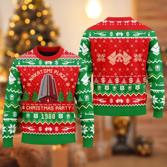 Discover Nakatomi Plaza Christmas Party 1988 Ugly Sweater, Die Hard Christmas Ugly Sweater, John McClane Sweatshirt, Die Hard Xmas Movie Shirt