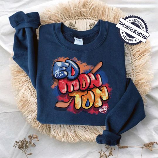 Discover Edmonton Hockey Sweatshirt: Graffiti NHL Design