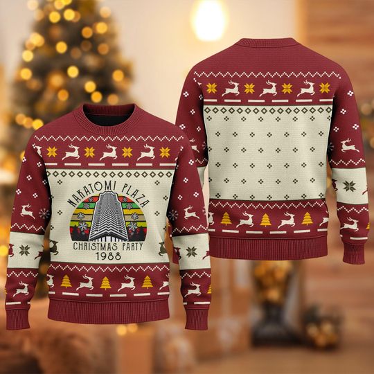 Nakatomi Plaza Christmas Party 1988 Ugly Sweater, Die Hard Christmas Ugly Sweater, John McClane Xmas Sweatshirt, Die Hard Movie Shirt Gift