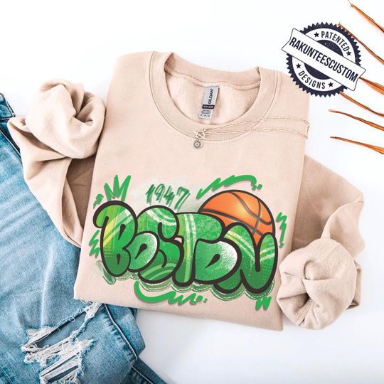 Discover Boston Basketball Sweatshirt: Graffiti Boston NBA Design