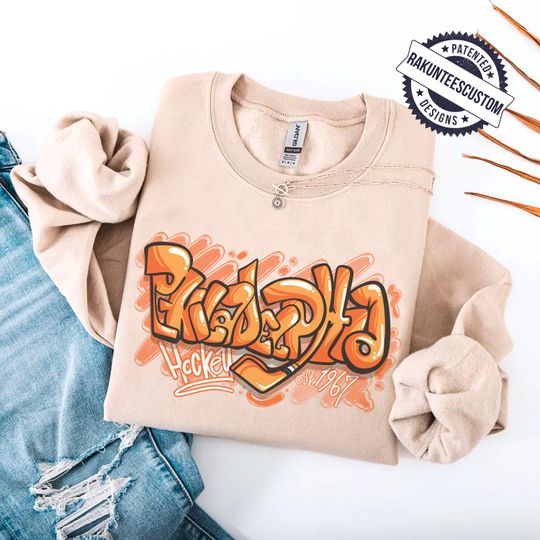Discover Philadelphia Hockey Sweatshirt: Graffiti Philadelphia NHL Shirt