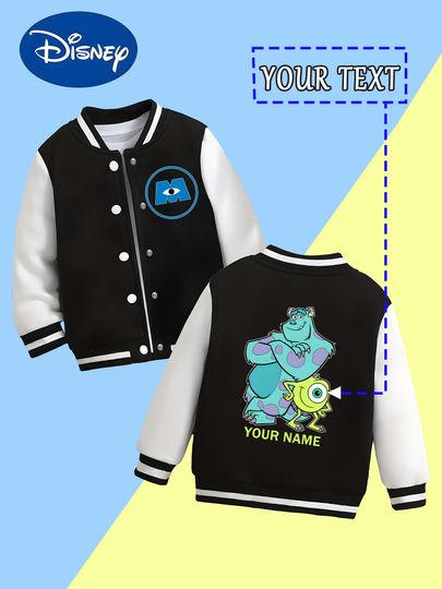 Discover MINISO Disney Monsters University Sulley Sullivan Boys Baseball Jacket - Showcase Sulley interacting with Popeye, and customize