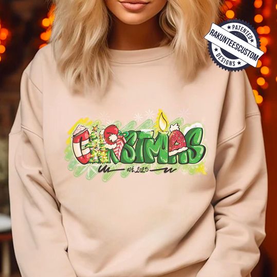 Discover Christmas Sweatshirt, Colorful Xmas Graffiti Gift