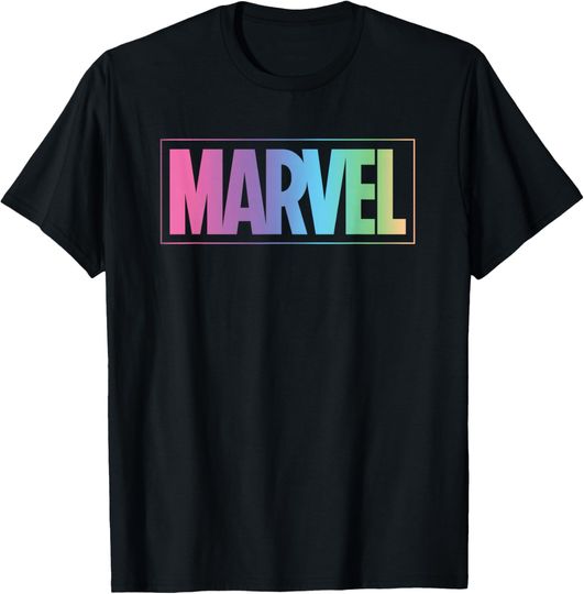 Discover Marvel Logo Pastel Rainbow T-Shirt