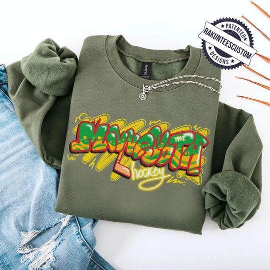 Discover Minnesota Hockey Sweatshirt: Graffiti Minnesota NHL Shirt