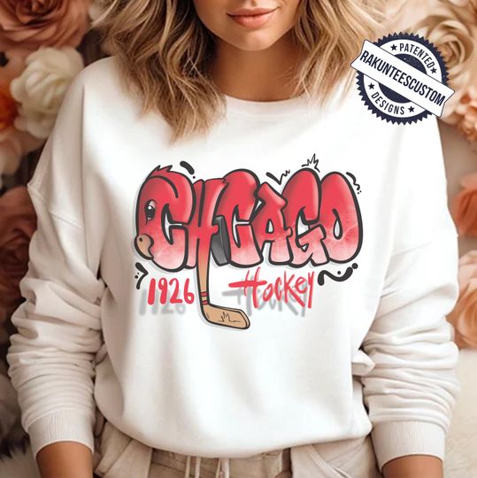 Discover Chicago Hockey Sweatshirt: Graffiti Chicago NHL Shirt