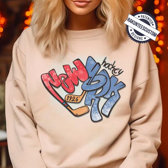 Discover New York Hockey Sweatshirt: Graffiti NHL Fan Shirt